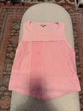 POL Soft Pink Ribbed Tank